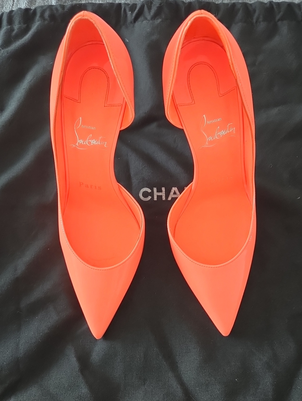 Christian Louboutin Neon Orange Heels Like NEW